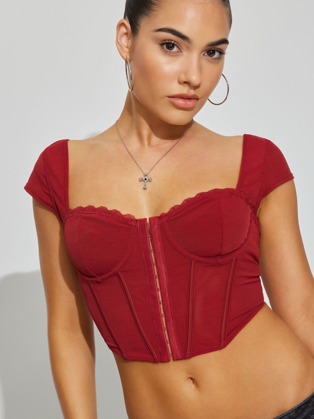 Garage Red Corset Crop Top